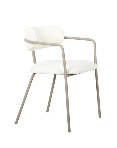Cadeira Girona Nude Boucle Base Champagne