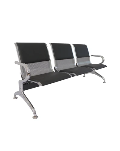 Longarina Dubai Com Estofado 3 Lugares Preto