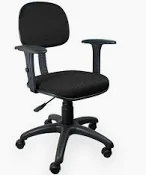 Cadeira Secretaria Braço Preto