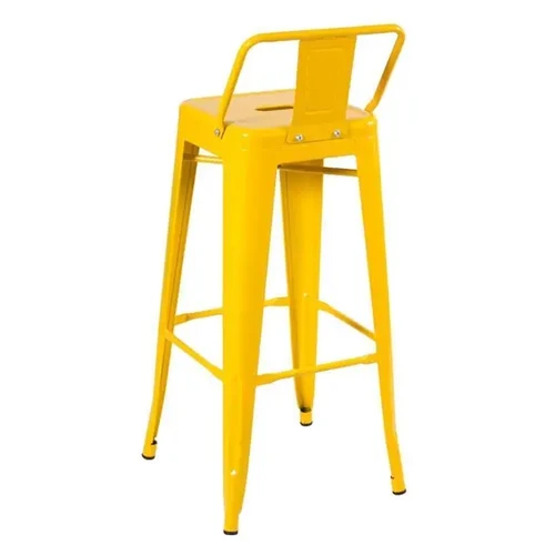 Banqueta Berlim Alta Com Encosto Amarelo