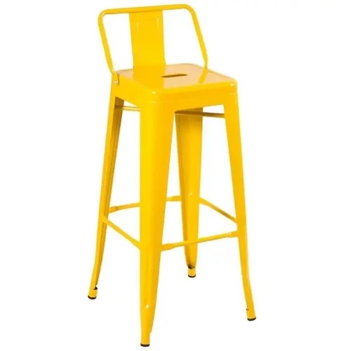 Banqueta Berlim Alta Com Encosto Amarelo