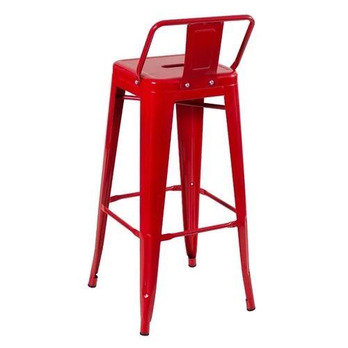 Banqueta Berlim Alta Com Encosto Vermelho