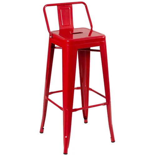 Banqueta Berlim Alta Com Encosto Vermelho